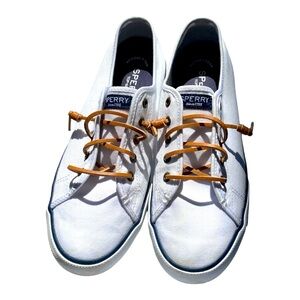 Sperry White Top-Sider Slip On Canvas Sneakers Size 9
